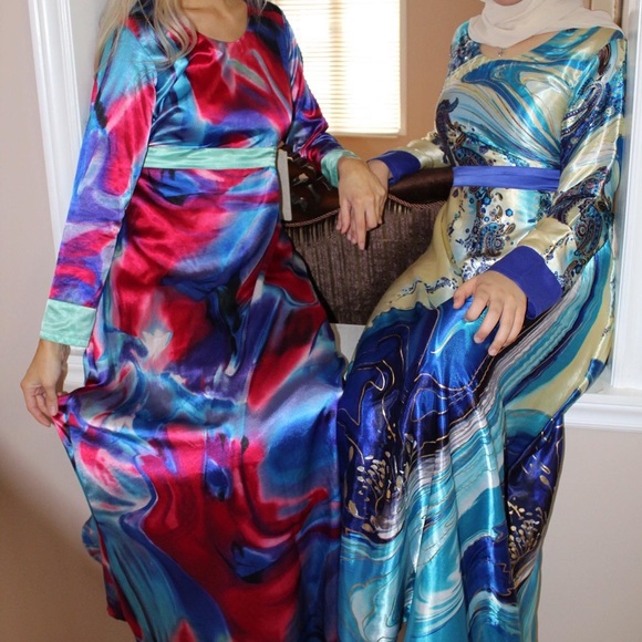 Fluorescent pink and blue dress - Picture 2 of 2